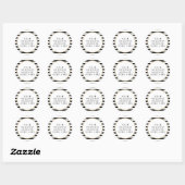 Sticker Rond Message Mariage en or noir et blanc (Feuille)