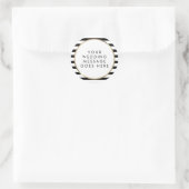 Sticker Rond Message Mariage en or noir et blanc (Sac)
