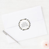 Sticker Rond Message Mariage en or noir et blanc (Enveloppe)