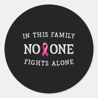Sticker Rond Message Nice Conscience du cancer du sein Pink Rib