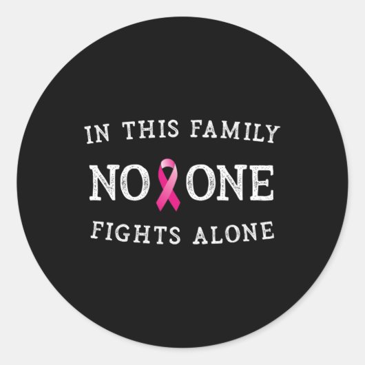 Sticker Rond Message Nice Conscience du cancer du sein Pink Rib (Devant)