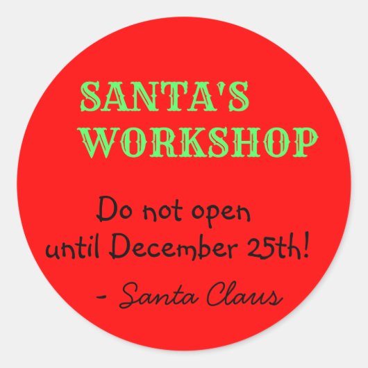 Sticker Rond Message personnalisé du Père Noël (Devant)