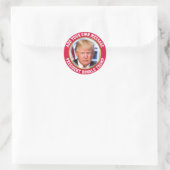 Sticker Rond MESSAGE PERSONNALISÉ Président Donald Trump (Sac)