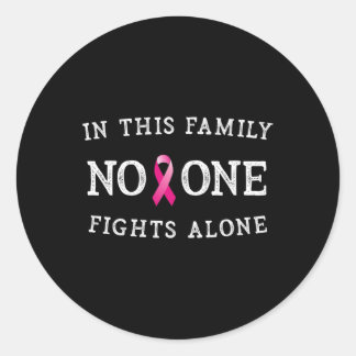 Sticker Rond Message Sensibilisation au cancer du sein Pink Rib
