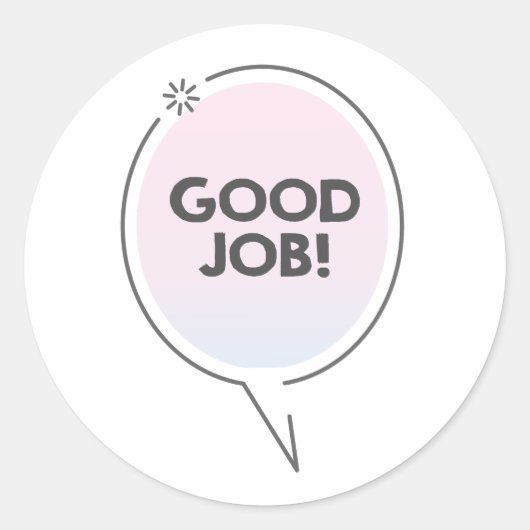 Sticker Rond Message texte de bon travail dans le cloud convers (Devant)