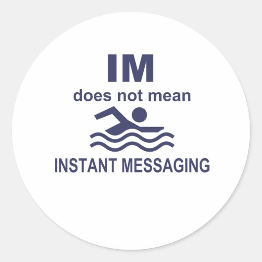 Sticker Rond Messagerie instantanée pour des nageurs (Devant)