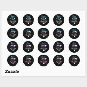 Sticker Rond Messes Et Robe Maman Des Deux (Feuille)
