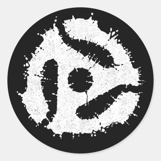 Sticker Rond Messy B/W 45 Insertion (Devant)