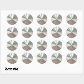Sticker Rond Metal d'artistic silver (Feuille)