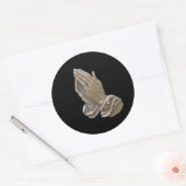 Sticker Rond Métal Peint Regarder Les Mains De Prière (Enveloppe)