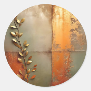 Sticker Rond Métal texturé en cuivre