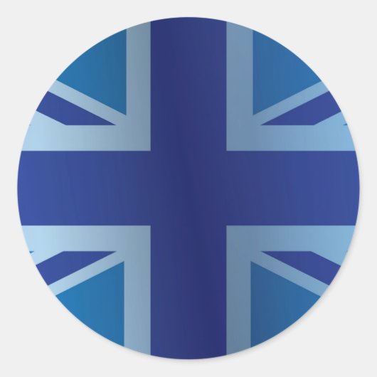 Sticker Rond Métallc Blue Classic Union Jack British(UK) Flag (Devant)
