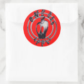 Sticker Rond Metallicappleskull_trans - Customisé (Sac)