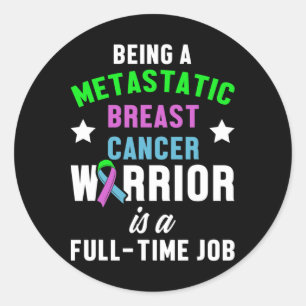 Sticker Rond Metastatic Cancer du sein Sensibilisation Guerrier