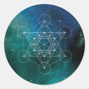 Sticker Rond Metatron, chakra, zen, géométrique sacrée, ange, é
