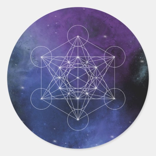 Sticker Rond Metatron, chakra, zen, géométrique sacrée, géométr (Devant)