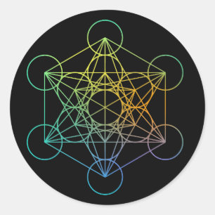 Sticker Rond Métatron Cube Géométrie Sacrée