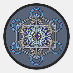 Sticker Rond métatron-cube-mandala-3