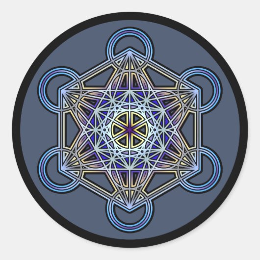 Sticker Rond métatron-cube-mandala-3 (Devant)