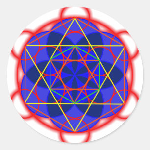 Sticker Rond Metatron RedBlue
