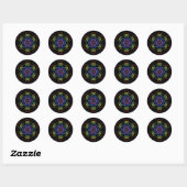 Sticker Rond Metatron's Cube - Rainbow Version (Feuille)