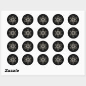 Sticker Rond Metatron's Cube - Version Argent (Feuille)