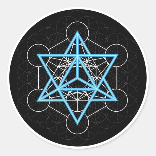 Sticker Rond Metatrons - Merkaba (Devant)