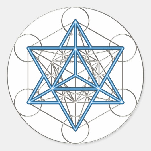 Sticker Rond Metatrons Würfel - Merkaba - Stern Tetraeder (Devant)