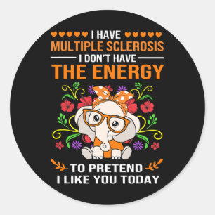 Sticker Rond Mete Sensibilisation aux éléphants Sclérose en pla