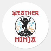 Sticker Rond Météo Météorologue Ninja Météorologie Météorologue (Devant)