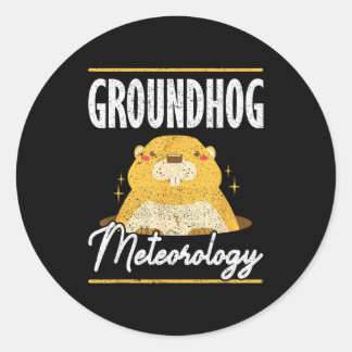 Sticker Rond Météorologie de la marmotte Ground Hog