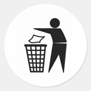 Sticker Rond Mets-le dans la poubelle
