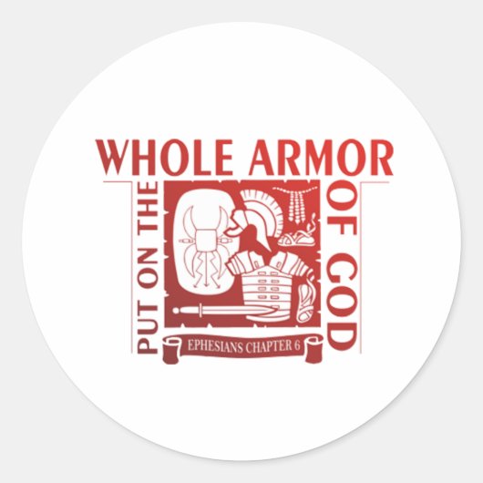 STICKER ROND METS SUR TOUT L'ARMEUR DE DIEU (Devant)