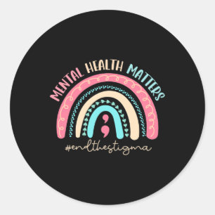 Sticker Rond Mettre fin à la stigmatisation, la santé mentale,