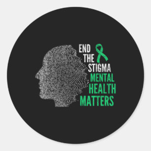 Sticker Rond Mettre fin à la stigmatisation santé mentale S Con