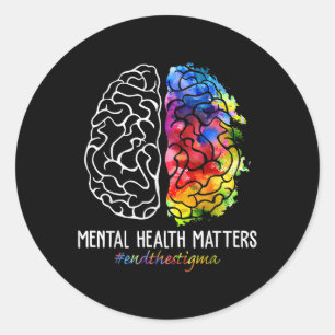 Sticker Rond Mettre fin à la stigmatisation santé mentale S Con