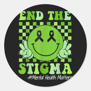 Sticker Rond Mettre fin à la stigmatisation Visage Sourire de s