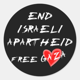 Sticker Rond Mettre fin à l'apartheid israélien Libérer Gaza