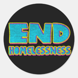 Sticker Rond Mettre fin à l'itinérance