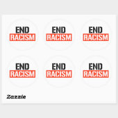 Sticker Rond Mettre fin au racisme (Feuille)