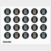 Sticker Rond Mewing Not Mewing Funny Cat Meme (Feuille)