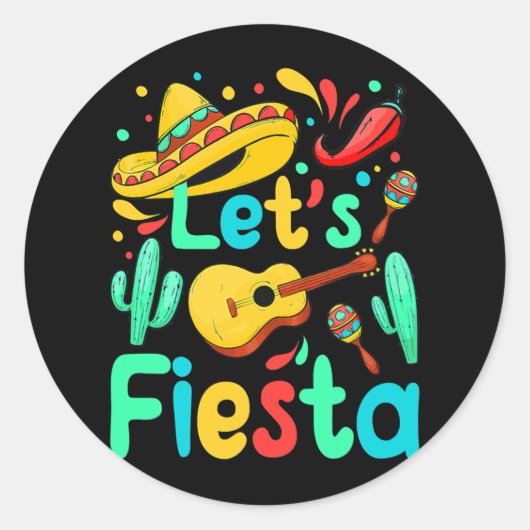 Sticker Rond Mexicaine Cinco de Mayo Fiesta Hommes Sombrero (Devant)