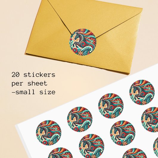 Sticker Rond Mexican fiesta horse