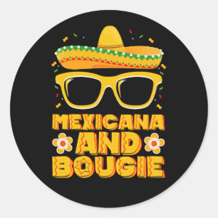 Sticker Rond Mexicana Et Bougie Mexicaine Filles Cinco De Mayo
