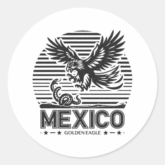 Sticker Rond Mexico - Golden Eagle (Devant)