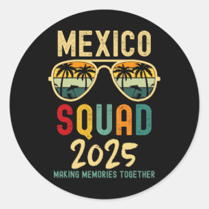 Sticker Rond Mexique 2025 Squad Tropical Beach Famille M