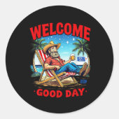 Sticker Rond Mexique Amérique du Golfe États-Unis Drapeau améri (Devant)