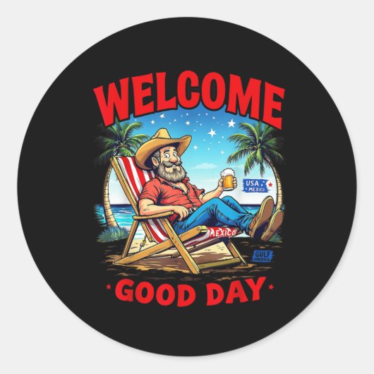 Sticker Rond Mexique Amérique du Golfe États-Unis Drapeau améri (Devant)