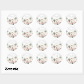 Sticker Rond Mexique Aquarelle Palm Tree Destination Mariage (Feuille)