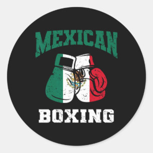 Sticker Rond Mexique Gants de boxe Mexique Pride Patriotic Mens
